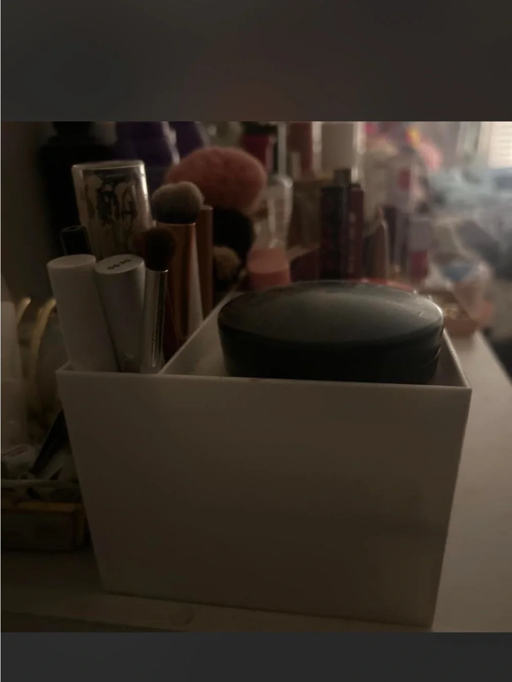 White Cosmetic Organizer Caddy for Makeup and Accessories